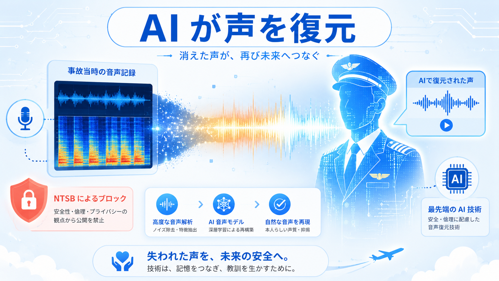 AIで死亡パイロットの声が復元・拡散――NTSBが調査記録へのアクセスを一時遮断 インフォグラフ