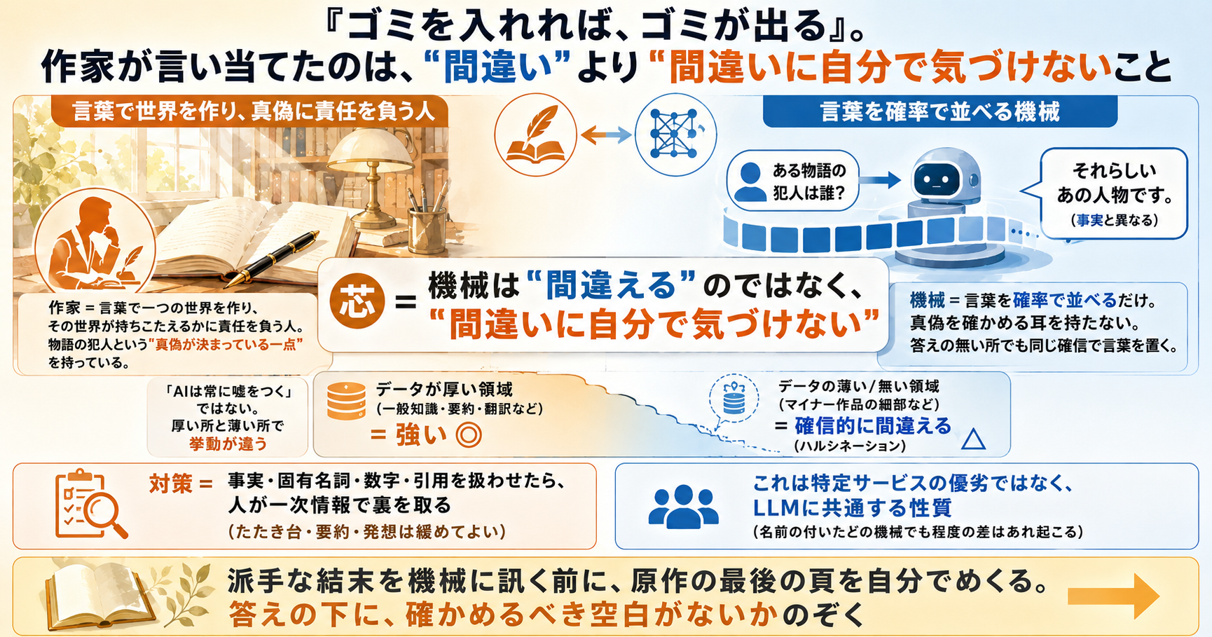 マーガレット・アトウッドがAIを「ゴミを入れればゴミが出る」と評した。生涯一度だけ使ったのは Anthropic の Claude で、ドラマ「ブラウン神父」の犯人を訊いたら堂々と事実と異なる答えが返ってきた話【2026年6月】 インフォグラフ