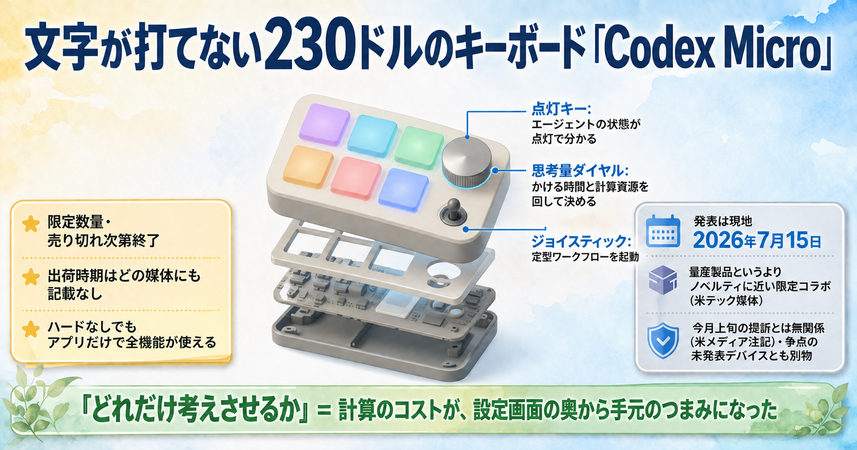 AIに「どれだけ考えさせるか」がダイヤルになった。OpenAIの「Codex Micro」 インフォグラフ